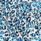 1 Yard Blue and White Cotton Poplin Fabric with Leopard Spot Animal Print